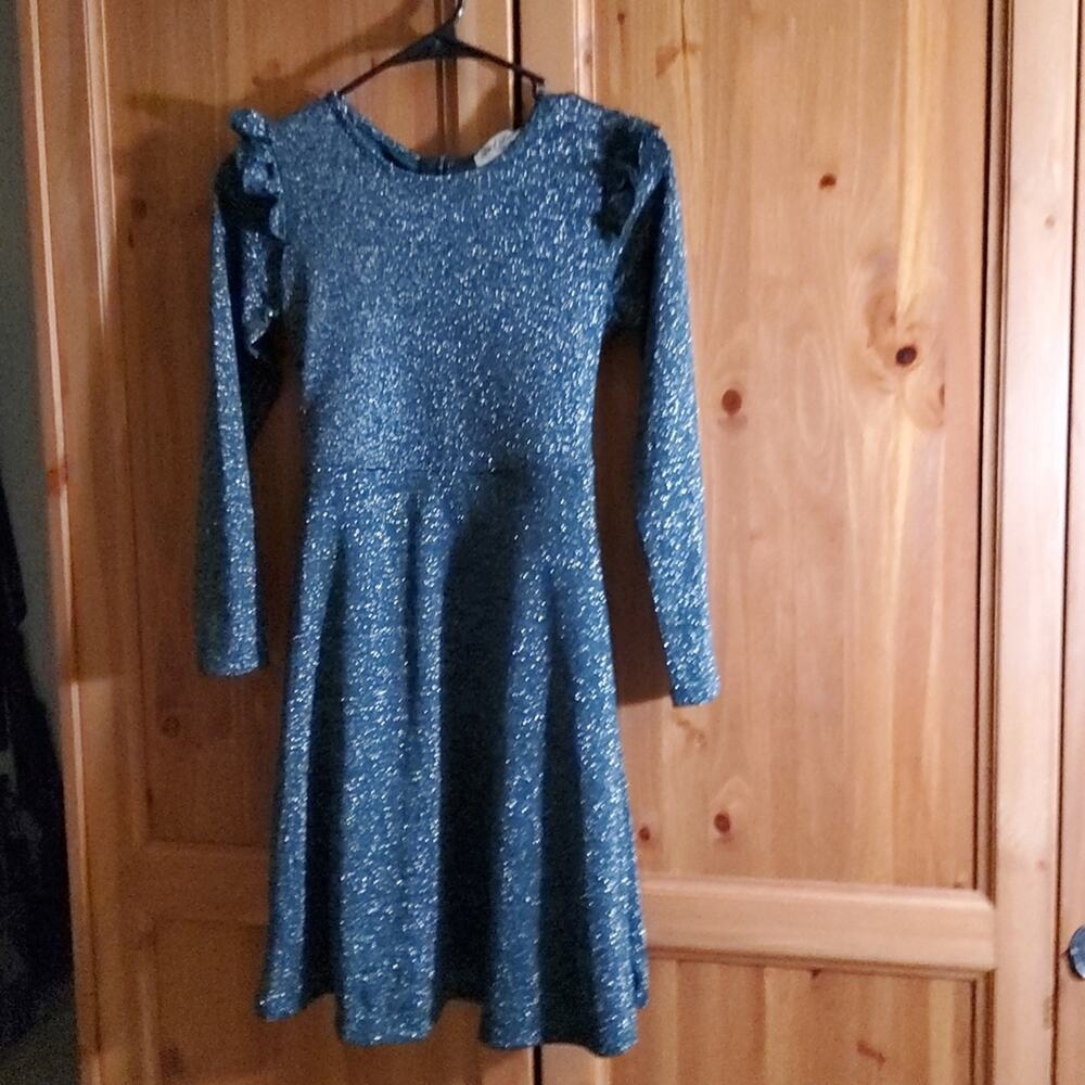 Lots of Love green sparkle dress girls size 14 NWT